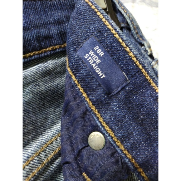 Gap Women's 1969 Blue Denim Jeans Dark Wash Perfect Boot Wide Leg Size 28r - Picture 7 of 10